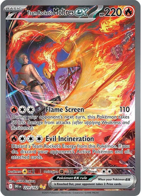 Team Rocket's Moltres ex 229/182 - Destined Rivals Pokémon TCG card