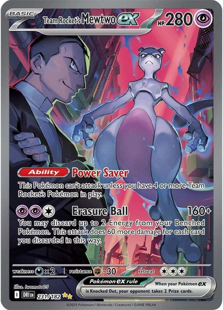 Team Rocket's Mewtwo ex 231/182 - Destined Rivals Pokémon TCG card