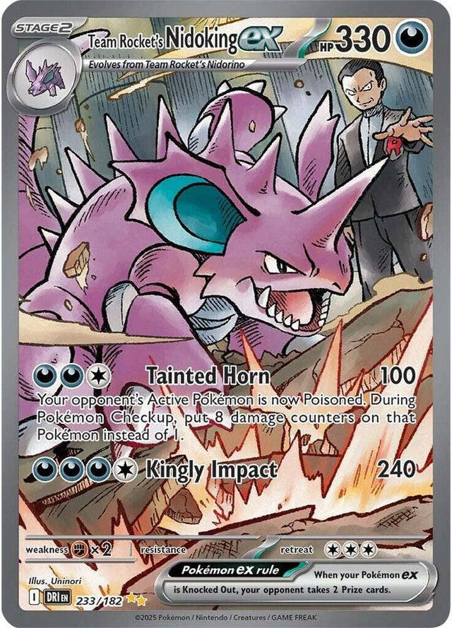 Team Rocket's Nidoking ex 233/182 - Destined Rivals Pokémon TCG card