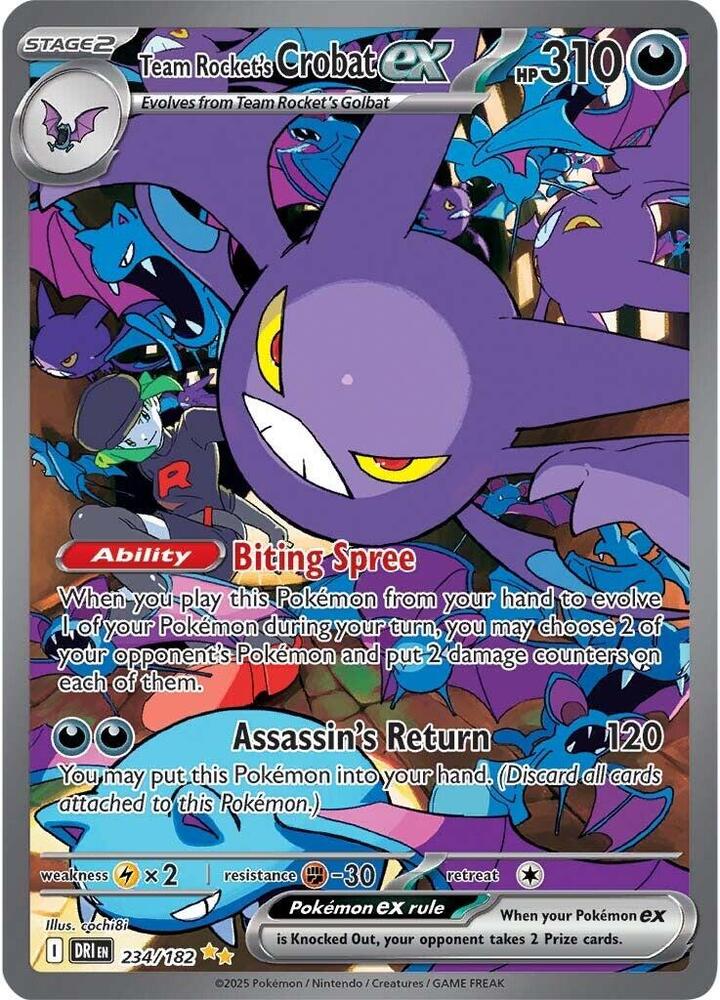 Team Rocket's Crobat ex 234/182 - Destined Rivals Pokémon TCG card