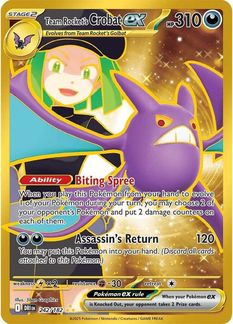 Team Rocket's Crobat ex 242/182 - Destined Rivals Pokémon TCG card
