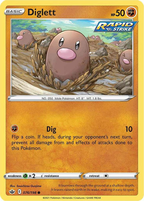 Diglett 076 - Pokemon TCG Chilling Reign card