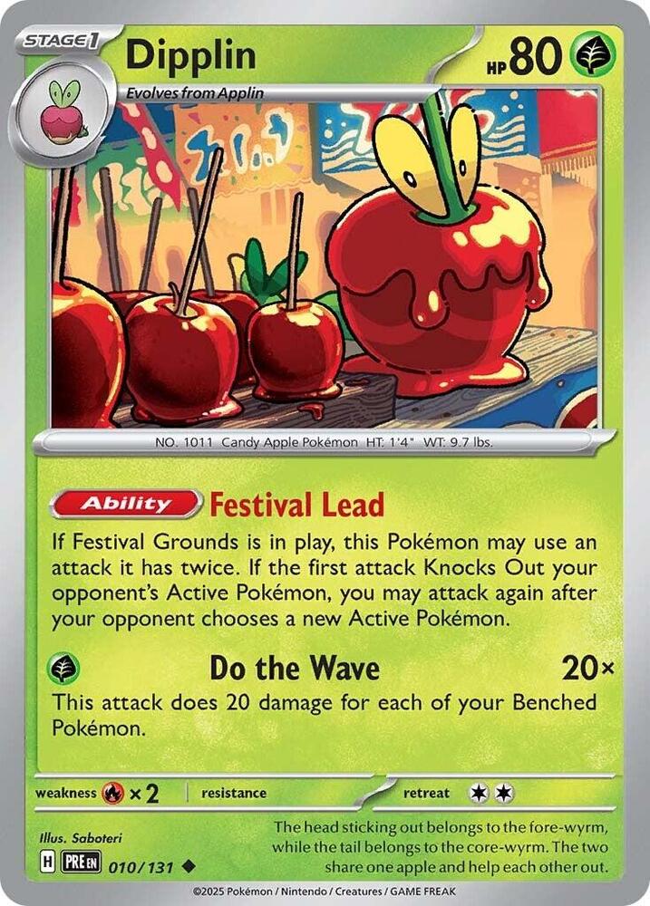 Dipplin 010/131 - Standard card artwork - Pokemon TCG Prismatic Evolutions card