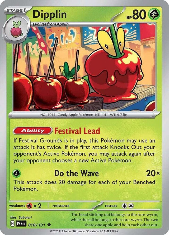 Dipplin 010/131 - Standard card artwork - Pokemon TCG Prismatic Evolutions card