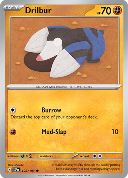 Drilbur 108/191 - Pokemon TCG Surging Sparks card