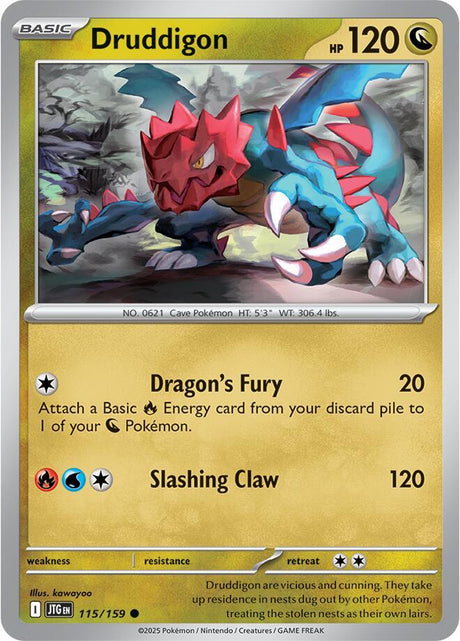 Druddigon 115/159 - Pokemon TCG Journey Together card