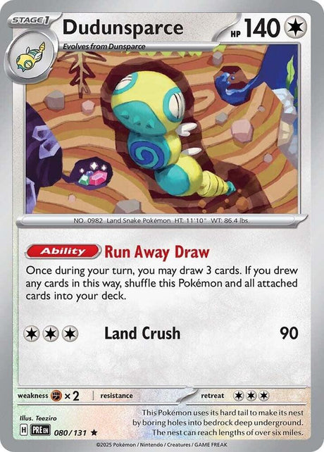 Dudunsparce 080/131 - Standard card artwork - Pokemon TCG Prismatic Evolutions card