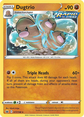 Dugtrio 077 - Pokemon TCG Chilling Reign card