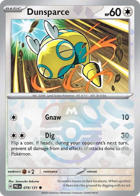 Dunsparce 079/131 - Master Ball Reverse Holo - Pokemon TCG Prismatic Evolutions card