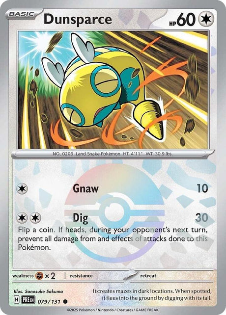 Dunsparce 079/131 - Poké Ball Reverse Holo - Pokemon TCG Prismatic Evolutions card
