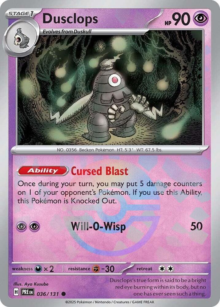 Dusclops 036/131 - Poké Ball Reverse Holo - Pokemon TCG Prismatic Evolutions card