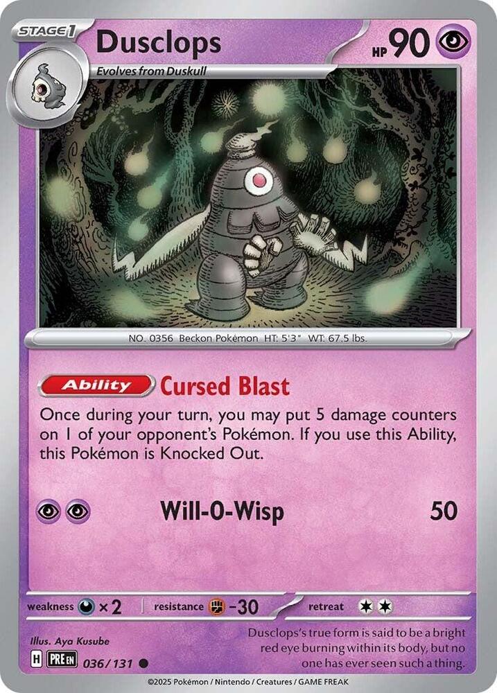 Dusclops 036/131 - Standard card artwork - Pokemon TCG Prismatic Evolutions card