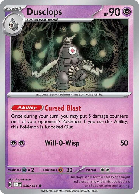 Dusclops 036/131 - Standard card artwork - Pokemon TCG Prismatic Evolutions card