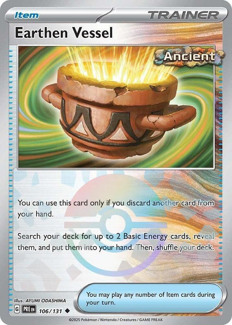 Earthen Vessel 106/131 - Poké Ball Reverse Holo - Pokemon TCG Prismatic Evolutions card