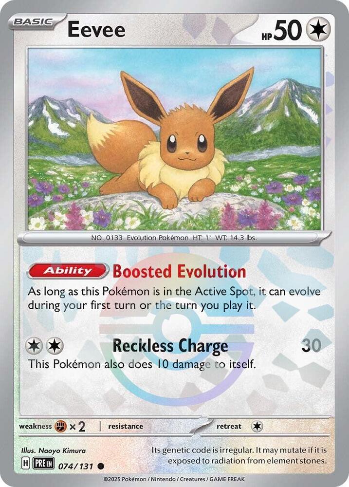 Eevee 074/131 - Poké Ball Reverse Holo - Pokemon TCG Prismatic Evolutions card