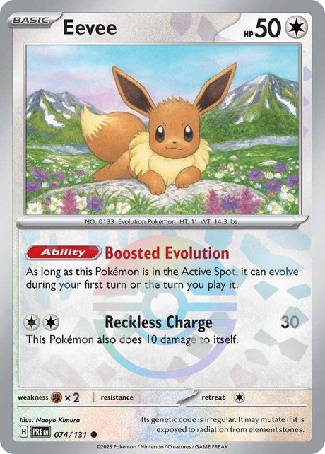Eevee 074/131 - Poké Ball Reverse Holo - Pokemon TCG Prismatic Evolutions card