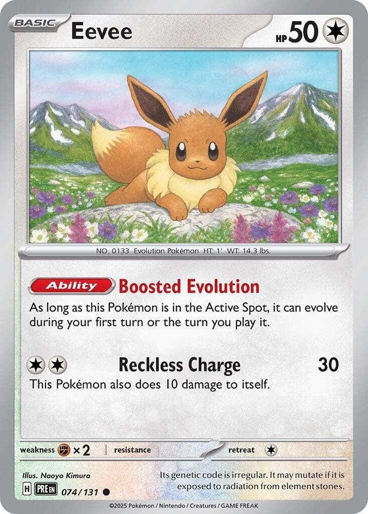 Eevee 074/131 - Standard card artwork - Pokemon TCG Prismatic Evolutions card