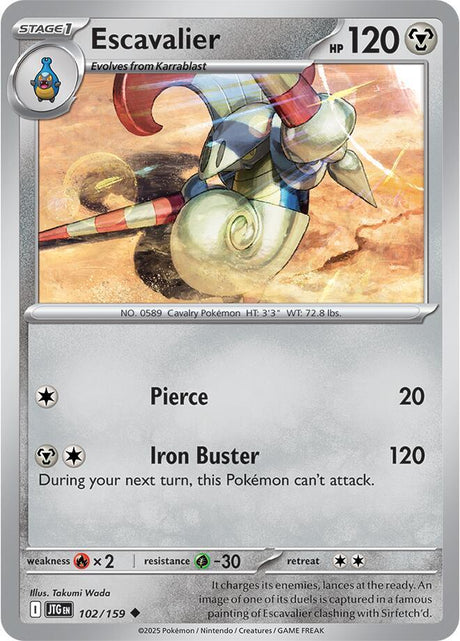 Escavalier 102/159 - Pokemon TCG Journey Together card