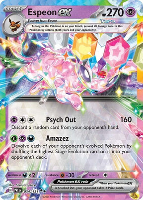 Espeon ex 034/131 - Standard card artwork - Pokemon TCG Prismatic Evolutions card
