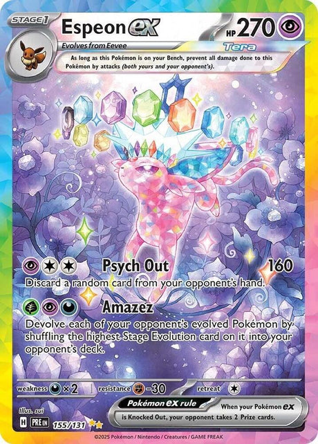 Espeon ex 155/131 - Standard card artwork - Pokemon TCG Prismatic Evolutions card