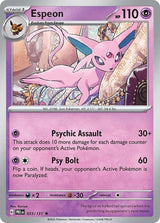 Espeon 033/131 - Standard card artwork - Pokemon TCG Prismatic Evolutions card