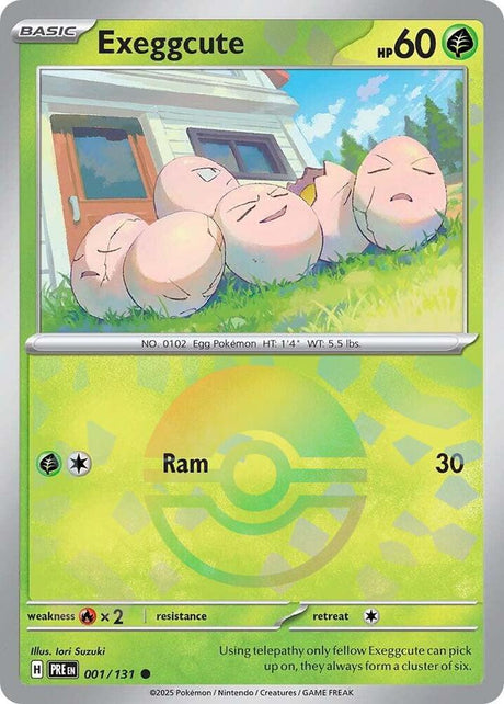 Exeggcute 001/131 - Poké Ball Reverse Holo - Pokemon TCG Prismatic Evolutions card