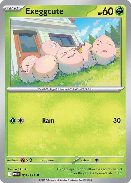 Exeggcute 001/131 - Standard card artwork - Pokemon TCG Prismatic Evolutions card