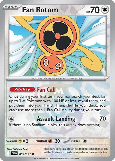 Fan Rotom 085/131 - Master Ball Reverse Holo - Pokemon TCG Prismatic Evolutions card