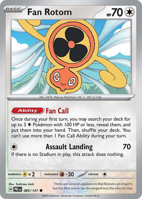 Fan Rotom 085/131 - Standard card artwork - Pokemon TCG Prismatic Evolutions card