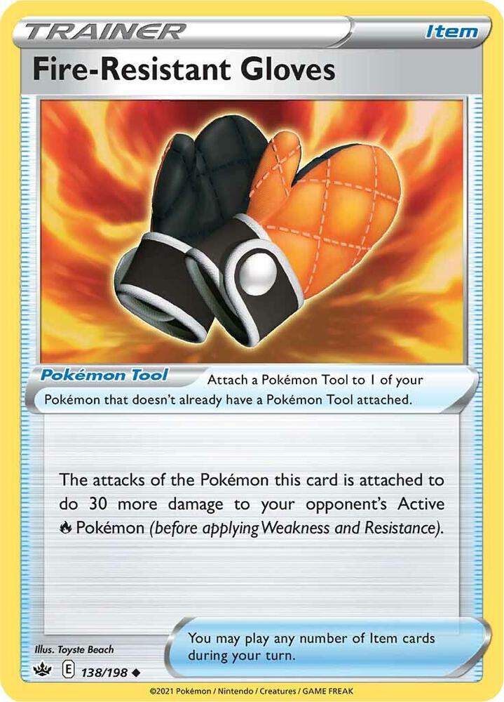 Fire-Resistant Gloves 138 - Pokemon TCG Chilling Reign card