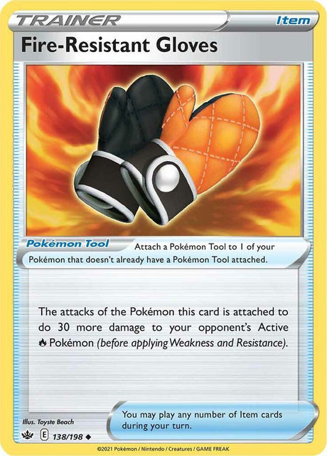 Fire-Resistant Gloves 138 - Pokemon TCG Chilling Reign card
