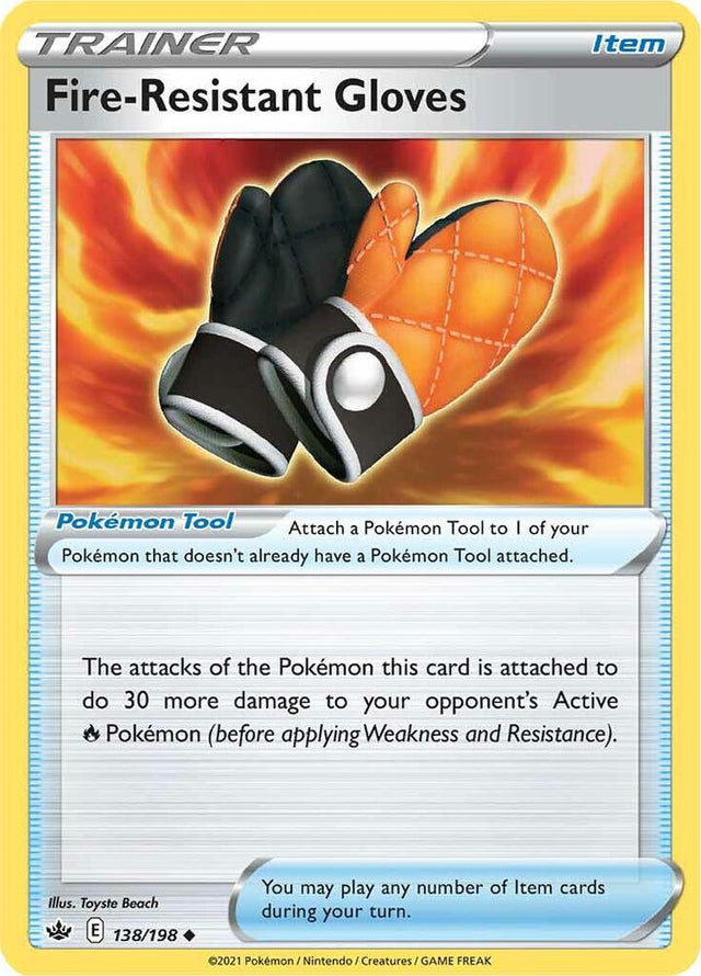 Fire-Resistant Gloves 138 - Pokemon TCG Chilling Reign card