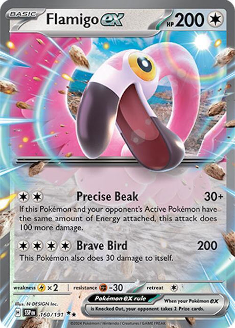 Flamigo ex 160/191 - Pokemon TCG Surging Sparks card