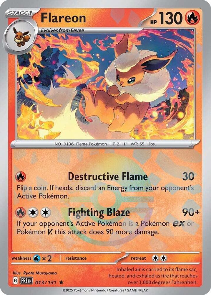 Flareon 013/131 - Poké Ball Reverse Holo - Pokemon TCG Prismatic Evolutions card