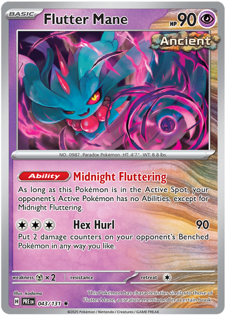 Flutter Mane 043/131 - Standard card artwork - Pokemon TCG Prismatic Evolutions card