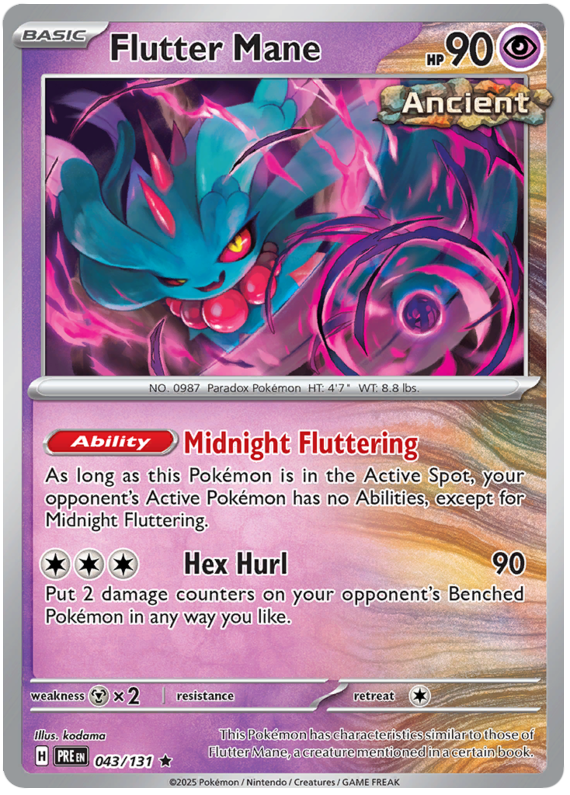 Flutter Mane 043/131 - Standard card artwork - Pokemon TCG Prismatic Evolutions card