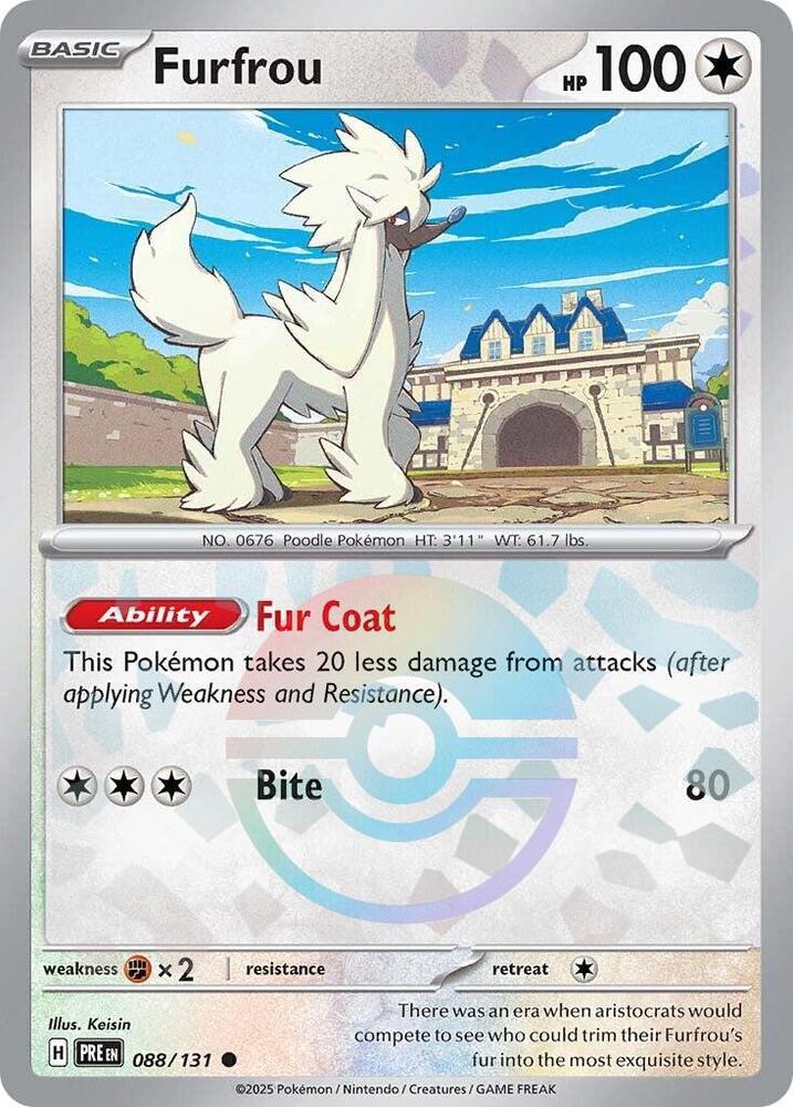 Furfrou 088/131 - Poké Ball Reverse Holo - Pokemon TCG Prismatic Evolutions card