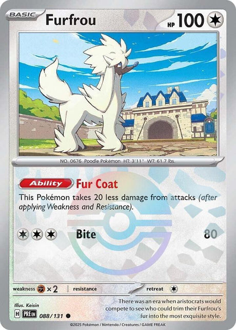 Furfrou 088/131 - Poké Ball Reverse Holo - Pokemon TCG Prismatic Evolutions card