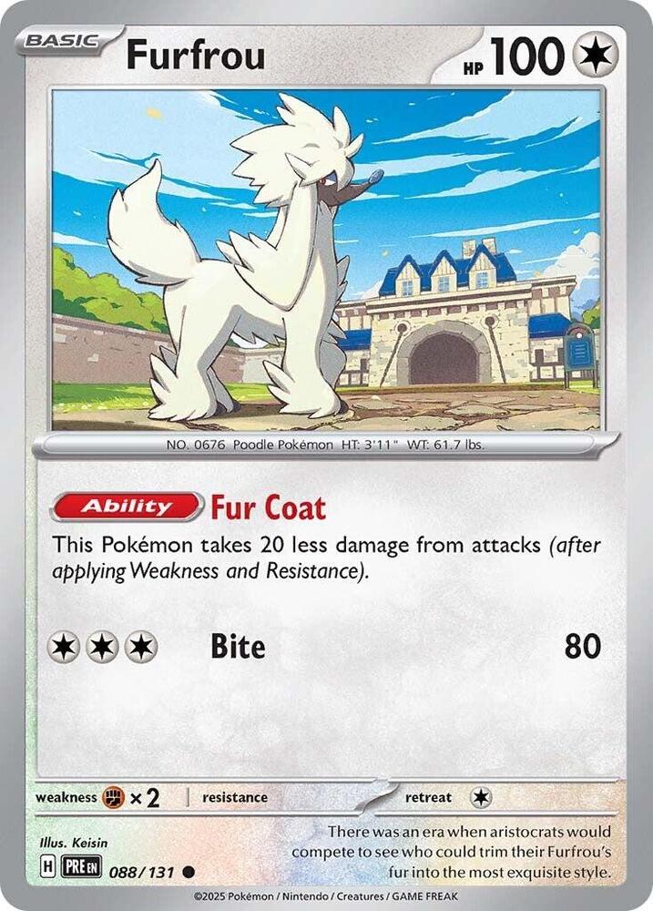 Furfrou 088/131 - Standard card artwork - Pokemon TCG Prismatic Evolutions card