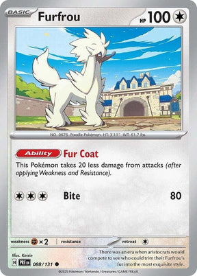 Furfrou 088/131 - Standard card artwork - Pokemon TCG Prismatic Evolutions card