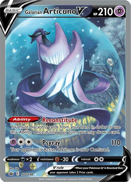 Galarian Articuno V (Alternate Full Art) 170 - Pokemon TCG Chilling Reign card
