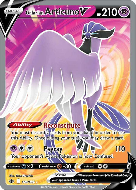 Galarian Articuno V (Full Art) 169 - Pokemon TCG Chilling Reign card