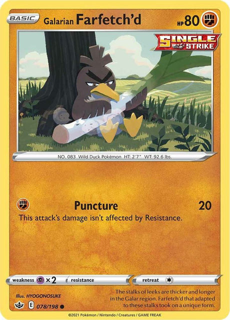 Galarian Farfetch'd 078 - Pokemon TCG Chilling Reign card