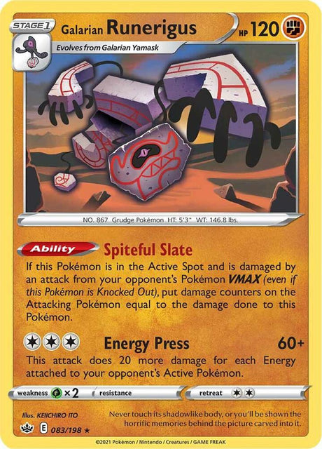 Galarian Runerigus 083 - Pokemon TCG Chilling Reign card