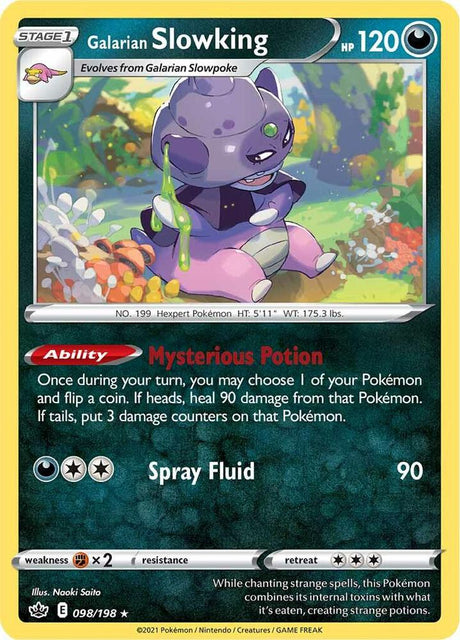 Galarian Slowking 098 - Pokemon TCG Chilling Reign card