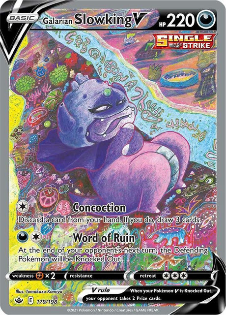 Galarian Slowking V (Alternate Full Art) 179 - Pokemon TCG Chilling Reign card