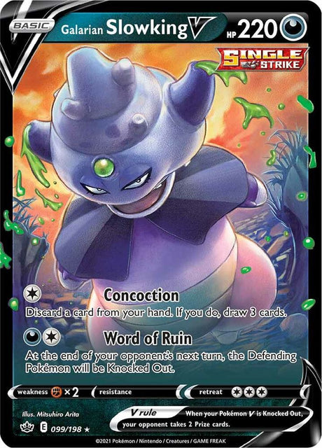 Galarian Slowking V 099 - Pokemon TCG Chilling Reign card