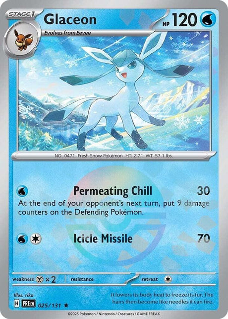 Glaceon 025/131 - Poké Ball Reverse Holo - Pokemon TCG Prismatic Evolutions card