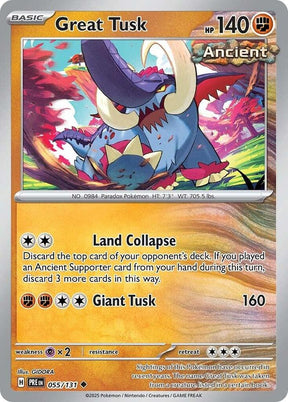 Great Tusk 055/131 - Standard card artwork - Pokemon TCG Prismatic Evolutions card