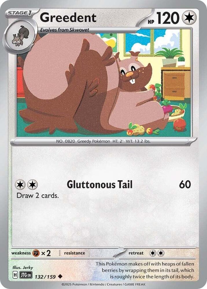Greedent 132/159 - Pokemon TCG Journey Together card